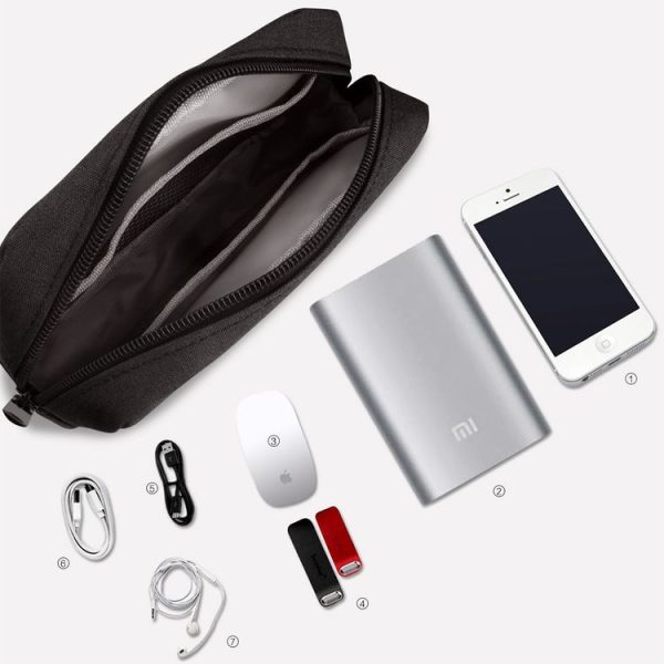 Simple Multi-functional Digital Device Travel Storage Bag for Phones, Power Bank, U-disk, Earphones, Data Cable and etc, Big Size: 23*11*5cm (Pink) - Image 8