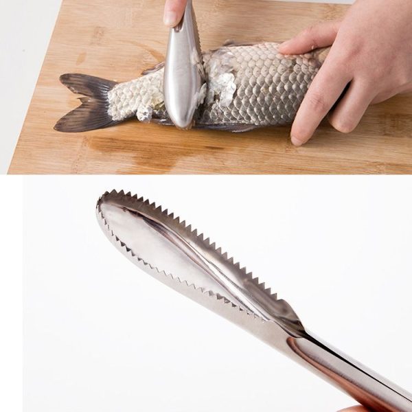 Kitchen Essential Stainless Steel Bidirectional Sawtooth Fish Scraper Fish Scale Planing Knife - Image 5
