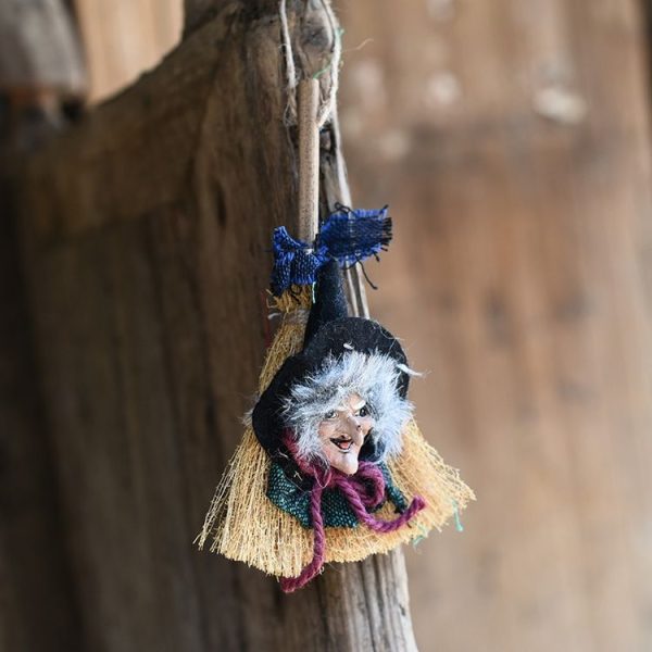 Halloween Decoration Supplies Witches Broom Hanging Decor Hanging Ornaments Party Supplies, Random Color Delivery - Image 3