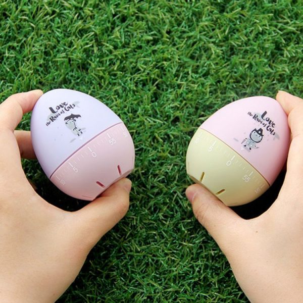 Cute Cartoon Mechanical Egg Kitchen Timer Alarm Clock Students Learn Time Management Machines, Random Color Delivery - Image 3