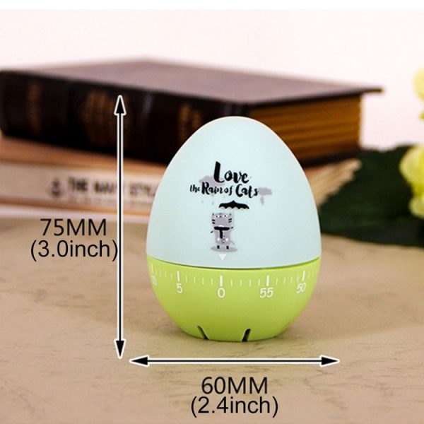 Cute Cartoon Mechanical Egg Kitchen Timer Alarm Clock Students Learn Time Management Machines, Random Color Delivery - Image 4