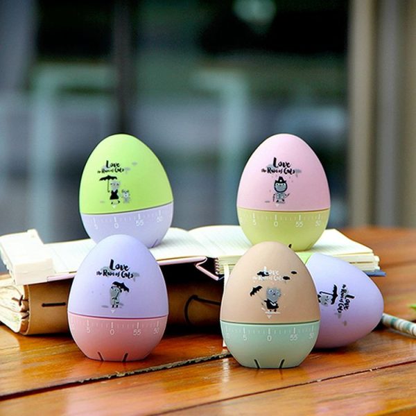 Cute Cartoon Mechanical Egg Kitchen Timer Alarm Clock Students Learn Time Management Machines, Random Color Delivery - Image 5
