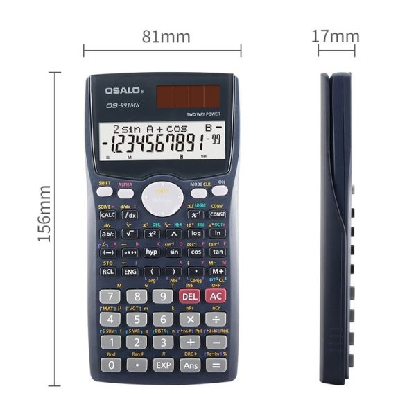 OSALO OS-991MS 10+2 Digits Double Line Display Multi-functional Student Function Scientific Calculator Solar Energy Dual Power Calculator - Image 4