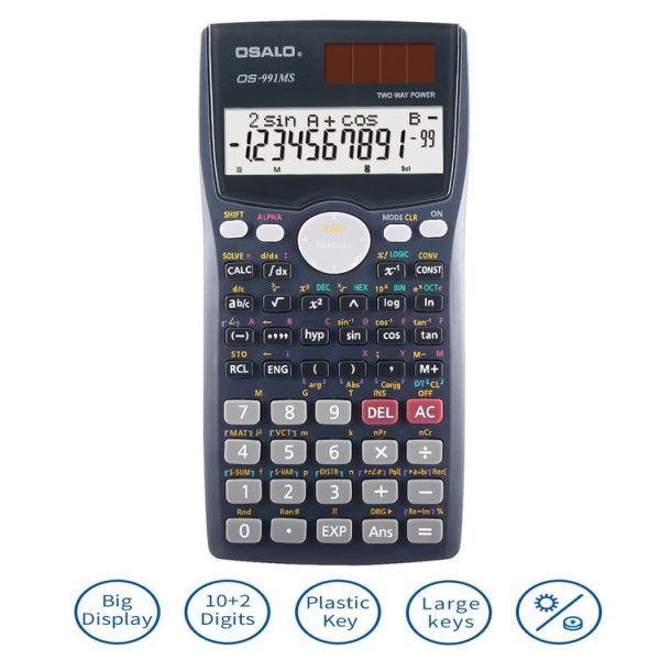 OSALO OS-991MS 10+2 Digits Double Line Display Multi-functional Student Function Scientific Calculator Solar Energy Dual Power Calculator - Image 6