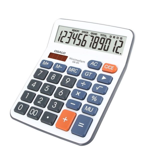 OSALO OS-5M 12 Digits Desktop Calculator Solar Energy Dual Power Calculator - Image 2