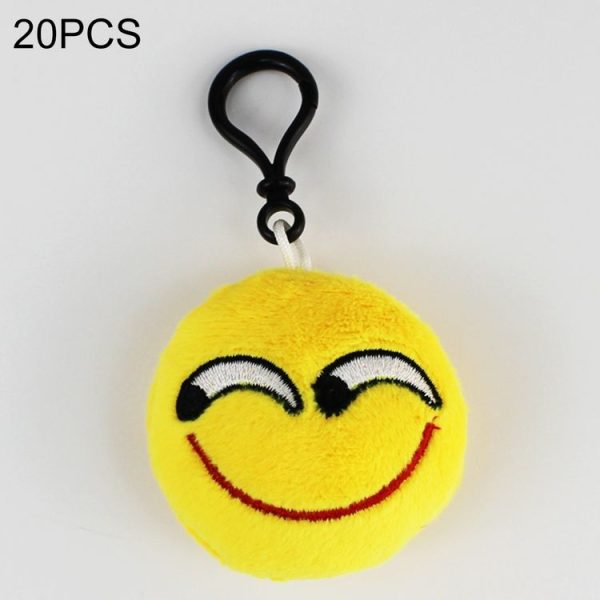 20 PCS Creative Plush Doll Mobile Pendants Gift Cartoon Cute Facial Expression Decorations Keychains with Hook