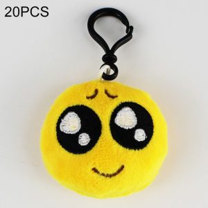 20 PCS Creative Plush Doll Mobile Pendants Gift Cartoon Cute Facial Expression Decorations Keychains with Hook