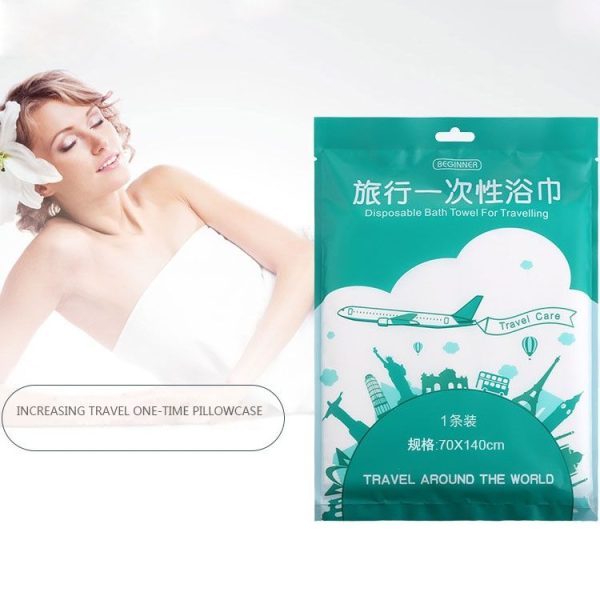 Portable Disposable Travel Cotton Bath Towel, Size: 140x65cm - Image 10