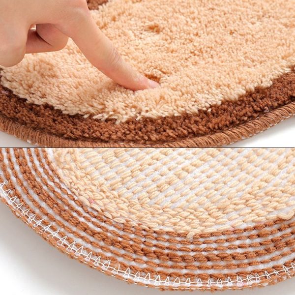 1390 Foot-shaped Non Slip Shaggy Soft Water Absorption Bedroom Bathroom Carpet Mat (Pink) - Image 4