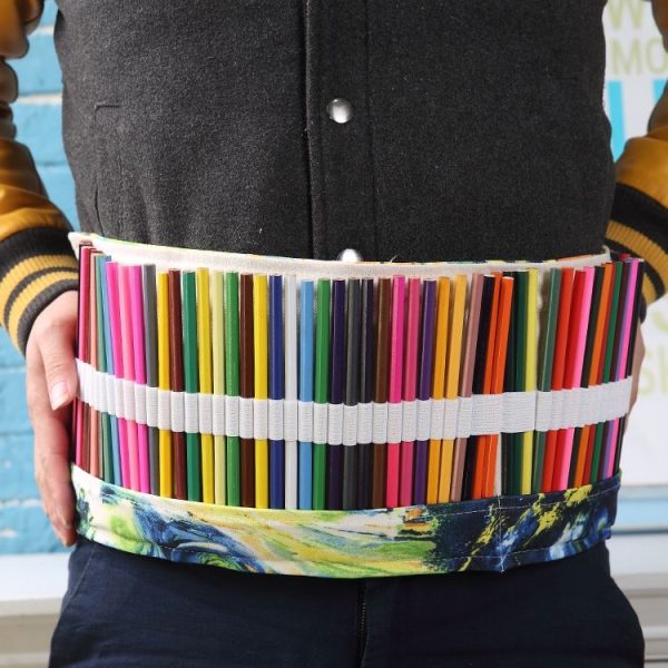 72 Slots Van Gogh Oil Painting Print Pen Bag Canvas Pencil Wrap Curtain Roll Up Pencil Case Stationery Pouch - Image 2