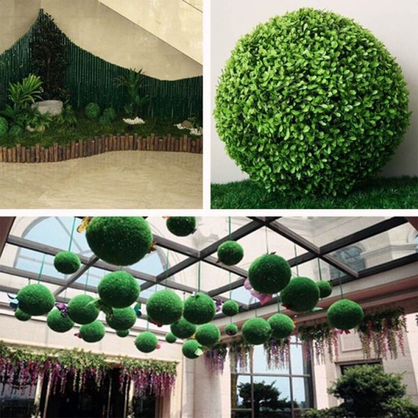Artificial Aglaia Odorata Plant Ball Topiary Wedding Event Home Outdoor Decoration Hanging Ornament, Diameter: 6.7 inch - Image 5