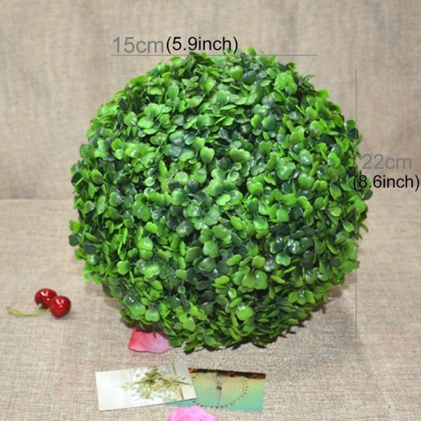 Artificial Aglaia Odorata Plant Ball Topiary Wedding Event Home Outdoor Decoration Hanging Ornament, Diameter: 8.7 inch - Image 2