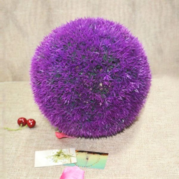 Artificial Grass Plant Ball Topiary Wedding Event Home Outdoor Decoration Hanging Ornament, Diameter: 6.7 inch