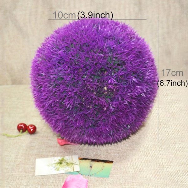 Artificial Grass Plant Ball Topiary Wedding Event Home Outdoor Decoration Hanging Ornament, Diameter: 6.7 inch - Image 2