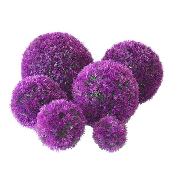 Artificial Grass Plant Ball Topiary Wedding Event Home Outdoor Decoration Hanging Ornament, Diameter: 6.7 inch - Image 4