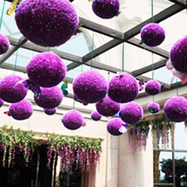 Artificial Grass Plant Ball Topiary Wedding Event Home Outdoor Decoration Hanging Ornament, Diameter: 6.7 inch - Image 6