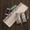 72 Slots Rose Clock Print Pen Bag Canvas Pencil Wrap Curtain Roll Up Pencil Case Stationery Pouch - Image 2