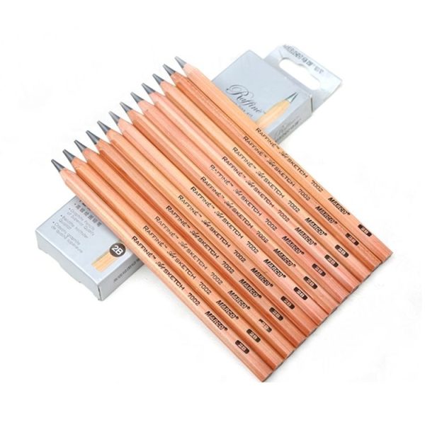12pcs Drawing Writing Sketch Wooden Pencil Pre-sharpened 2B Art Graphite Pencils - Image 2