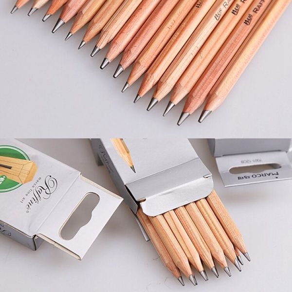 12pcs Drawing Writing Sketch Wooden Pencil Pre-sharpened 2B Art Graphite Pencils - Image 7