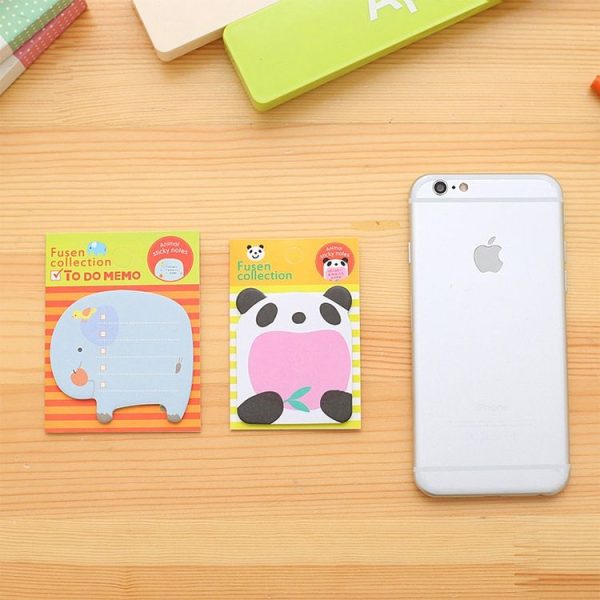 40 PCS Cartoon Animal Shaped Self Adhesive Memo Pad N-times Sticky Notes Bookmark School Office Supply, Random Style Delivery - Image 4