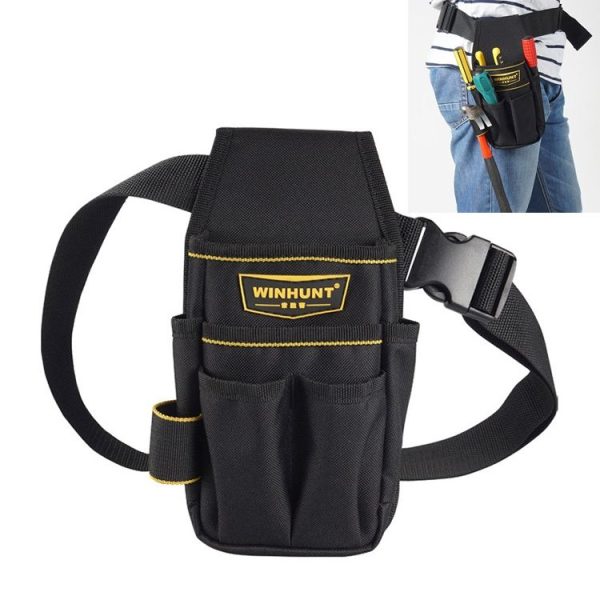 Professional Oxford Cloth Electrician Belt Pouch Convenient Tool Bag (Black)
