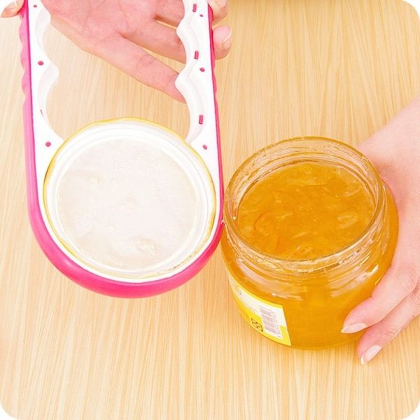 4 in 1 Multi-function Bottle Opener Home Safe Open Cans Anti-skid Cap Kitchen Tool, Random Color Delivery - Image 3