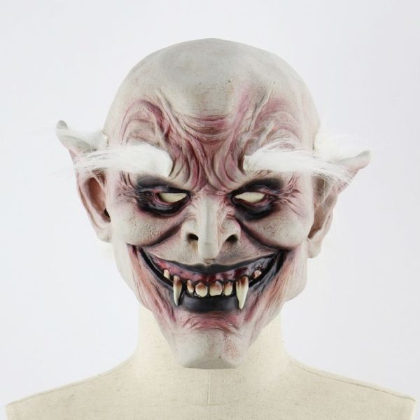 Halloween Festival Party Latex White-browed Monster Frightened Mask Headgear, with Hair - Image 2
