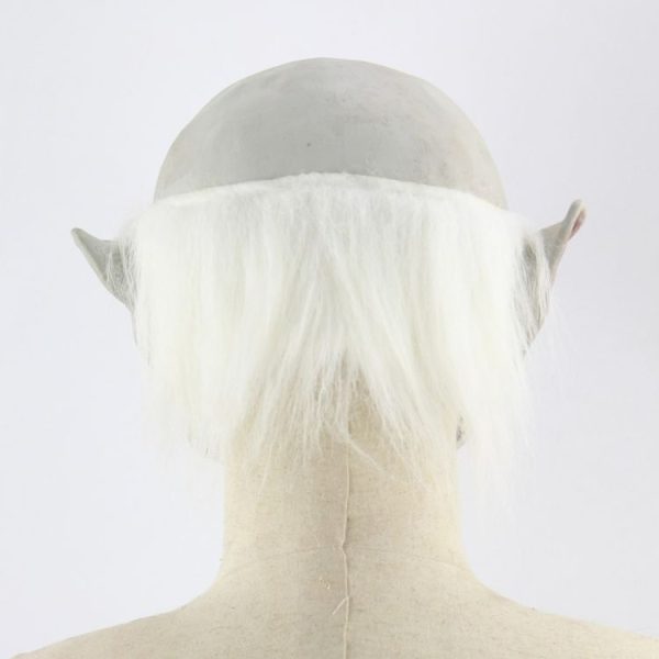 Halloween Festival Party Latex White-browed Monster Frightened Mask Headgear, with Hair - Image 5