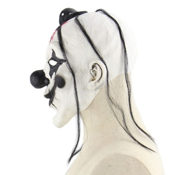 Halloween Festival Party Latex Devil Clown Frightened Mask Headgear, with Hair - Image 4