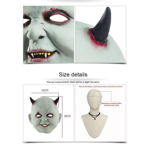 Halloween Festival Party Latex Devil Vampire Frightened Mask Headgear - Image 5