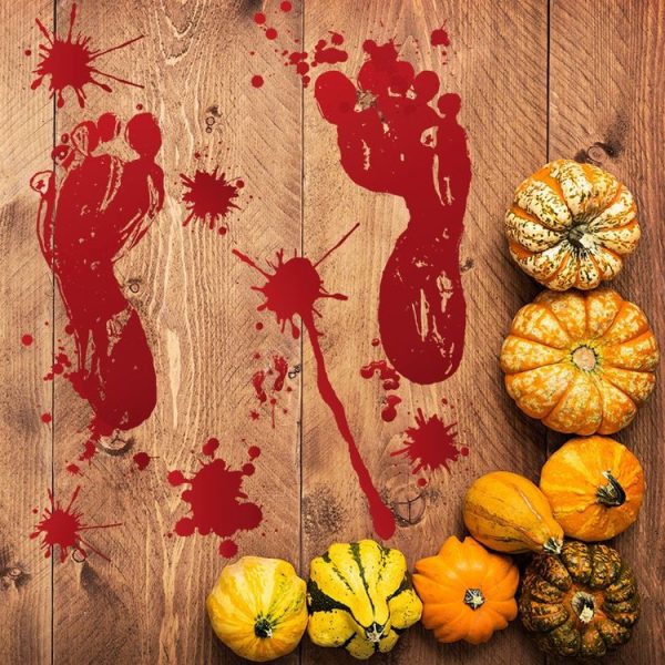 Halloween Decorations PVC Creative Blood Handprints and Footprints Wall Stickers Window Stickers, Random Style Delivery - Image 9