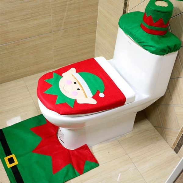 Fancy Christmas Decoration Santa Elf Toilet Lid Cover, Size: 44 x 35cm - Image 5