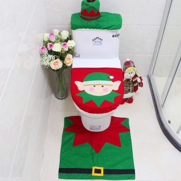 Fancy Christmas Decoration Santa Elf Toilet Lid Cover, Size: 44 x 35cm - Image 6