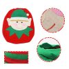 Fancy Christmas Decoration Happy Santa Elf Toilet Seat Cover Rug Bathroom Set - Image 3