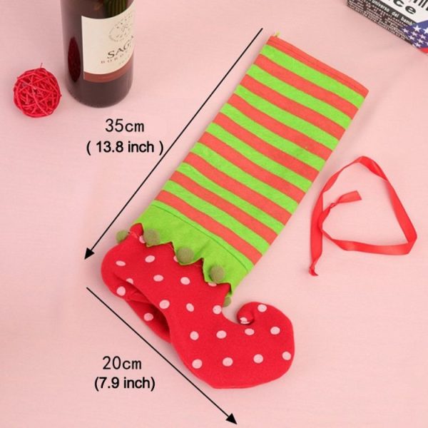 Dot Pattern Sock Christmas Dinner Table Decoration Candy Bag - Image 3