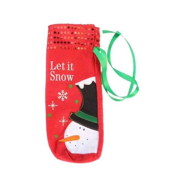 Snowman Christmas Dinner Table Decoration Champagne Wine Bottle Bag - Image 2