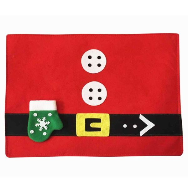 Christmas Decoration Santa Claus Suit Placemat with Glove Cutlery Holder - Image 2