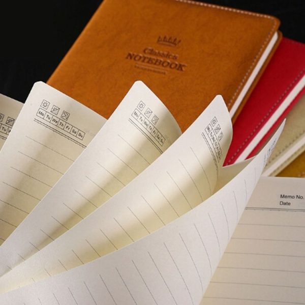 A5100 Pages Leather Soft Cover Notebook A5100 Pages Leather Soft Cover Notebook Pocket Memo (Blue) - Image 3