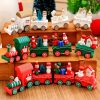 Christmas Dinner Table Decoration, Wooden Trains Children Kindergarten Christmas Decoration Ornaments Gifts (White) - Image 4