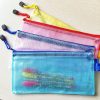 12 PCS Zipper Plastic Mesh Stationery Bag, Random Color Delivery (A5, Size: 24x17.5cm) - Image 3