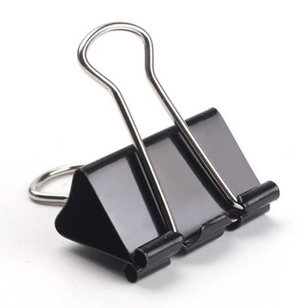 100PCS 19mm Black Metal Clip Notes Letter Paper Clip Office Bind - Image 2