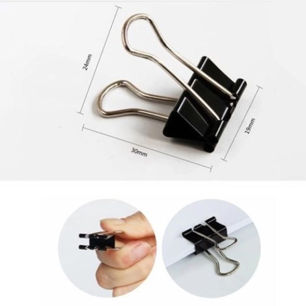 100PCS 19mm Black Metal Clip Notes Letter Paper Clip Office Bind - Image 4