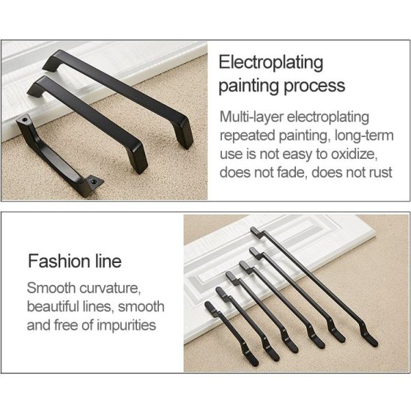 3 PCS 9011_192 Simple Black Drawer Cabinet Handle - Image 4