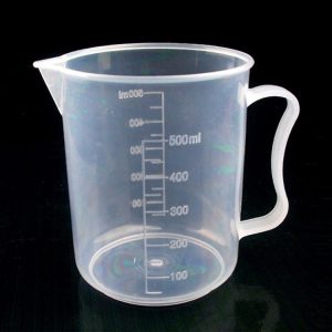 500ml Thin Section PP Plastic Flask Digital Measuring Cup Cylinder Scale Measure Glass Lab Laboratory Tools (Transparent)
