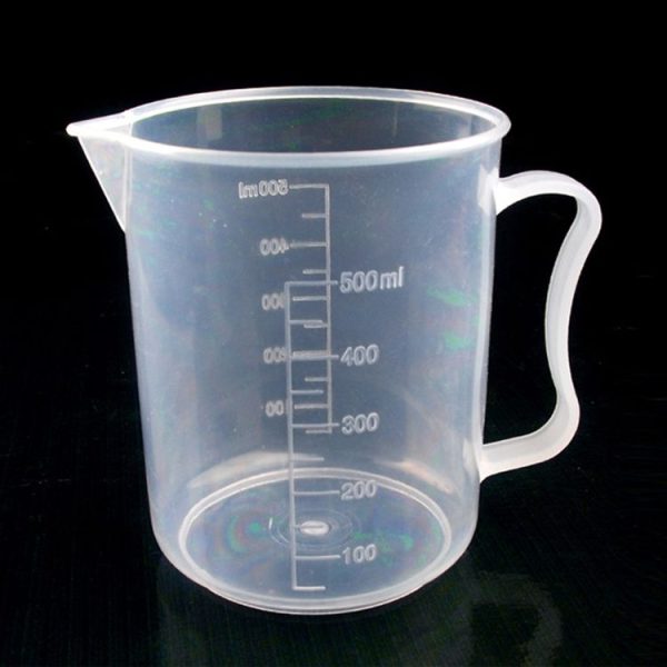 500ml Thin Section PP Plastic Flask Digital Measuring Cup Cylinder Scale Measure Glass Lab Laboratory Tools (Transparent)