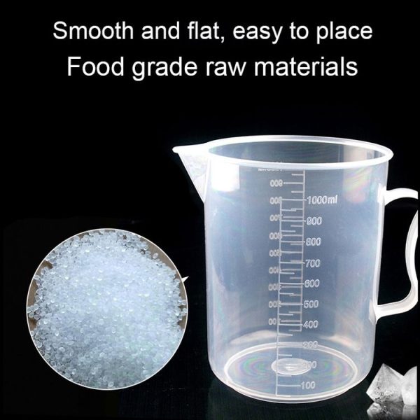 1000ml Thin Section PP Plastic Flask Digital Measuring Cup Cylinder Scale Measure Glass Lab Laboratory Tools (Transparent) - Image 3
