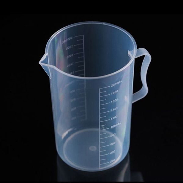 2000ml PP Plastic Flask Digital Measuring Cup Cylinder Scale Measure Glass Lab Laboratory Tools (Transparent) - Image 2