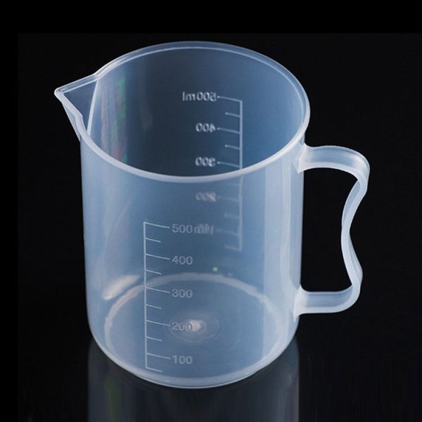 500ml PP Plastic Flask Digital Measuring Cup Cylinder Scale Measure Glass Lab Laboratory Tools (Transparent) - Image 2