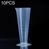 10 PCS 100ml Food Grade PP Plastic Flask Digital Cone Measuring Cup Cylinder Scale Measure Glass Lab Laboratory Tools (Transparent)