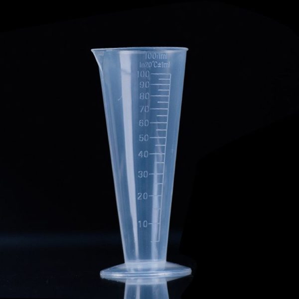 10 PCS 100ml Food Grade PP Plastic Flask Digital Cone Measuring Cup Cylinder Scale Measure Glass Lab Laboratory Tools (Transparent) - Image 2